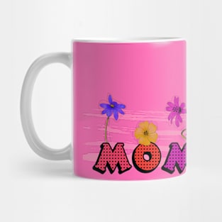 Hand drawn Mothers Day greeting with colorful flowers and decorative text Mug